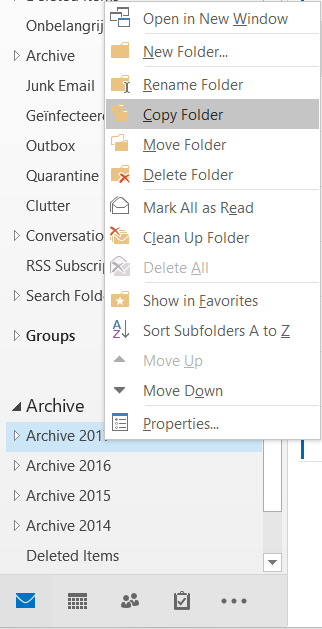 location of archive folder in outlook 2016